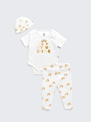 Newborn 'You Are My Sunshine' 3-Piece Bodysuit Essential Set