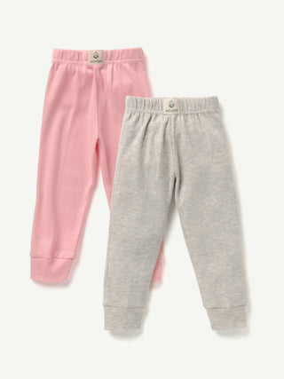 BABY GIRLS SOLID COTTON PANT 2 PCS