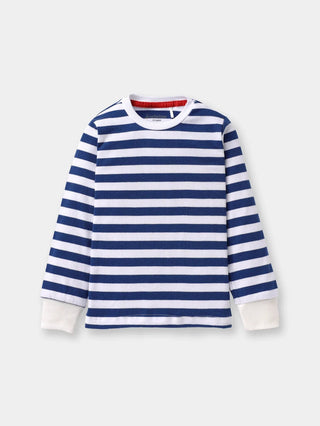 Full sleeve blue & white cuff t-shirt for baby - Kidulan