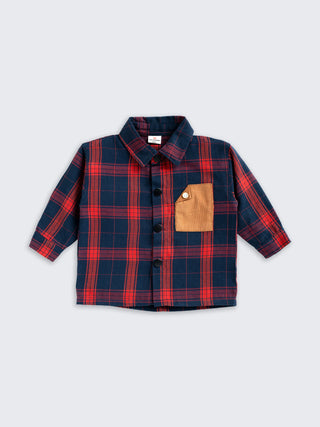 Boys Navy & Red Check Shirt - Kidulan