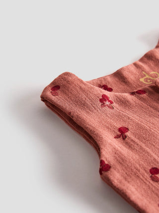 Cherry Bloom Sleeveless Organic Cotton Jabla - Kidulan