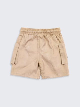 Boys Beige Cargo Pocket Shorts - Kidulan