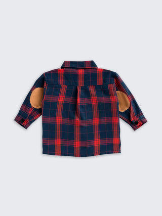 Boys Navy & Red Check Shirt - Kidulan