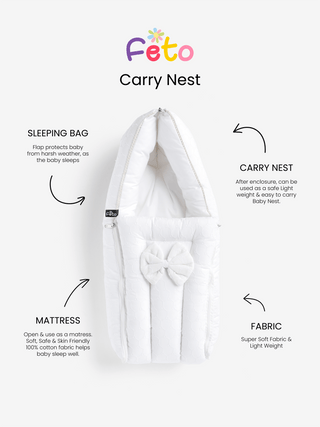 Elegant White Baby Carry Nest - Perfect for Special Occasions - Kidulan