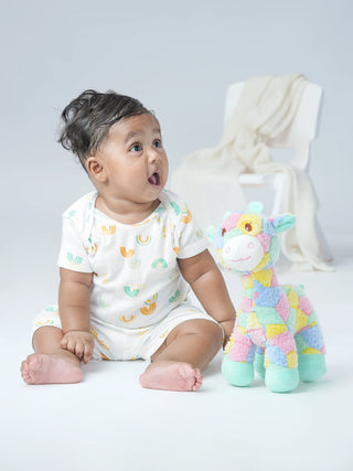 Sunny Rainbow Print Bodysuit & Shorts Summer Set for Baby - Kidulan