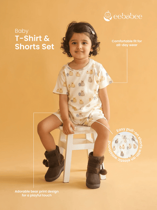 Eebabee Cute Animal Print Toddler Two - Piece Shorts Set - Kidulan