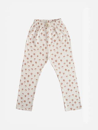 Graphic pattern in white & yellow leggings combo for baby girl - Kidulan