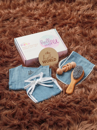 BABY ESSENTIALS UNISEX PREMIUM GIFT SET 0-3M (ROYAL BLUE) - Kidulan