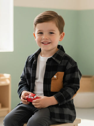 Boys Black Check Shirt - Kidulan