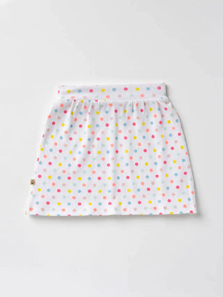 White-&-dot-pattern-sleeveless-coordinated-Skirt-Sets - Kidulan