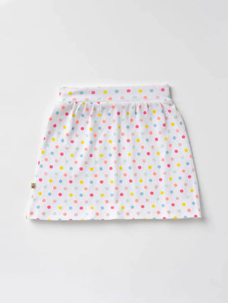 White-&-dot-pattern-sleeveless-coordinated-Skirt-Sets