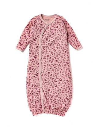 Full sleeve cute pattern in white, red graphic pattern in solid pink sleeping gown combo for baby - Kidulan