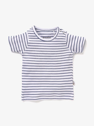 Half sleeve white, pink, grey & black little boys stripe t-shirt combo for baby