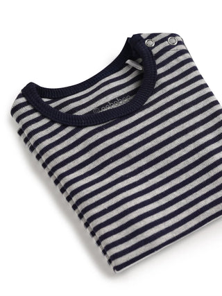 Half sleeve white & black little boys stripe t-shirt for baby