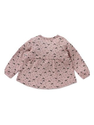 Full sleeve black graphic pattern in pink frock for baby girls - Kidulan