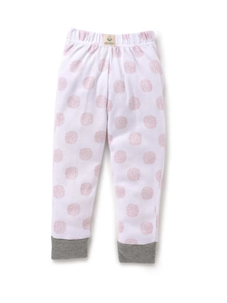 Full sleeve pink dotted pattern in white pajama set for baby