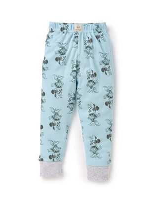 Full sleeve black graphic pattern in cyan pajama set for baby
