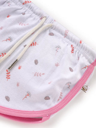 Sleeveless pink & white jabla set for baby