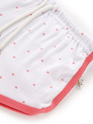 Sleeveless heart pattern in white jabla set  for baby