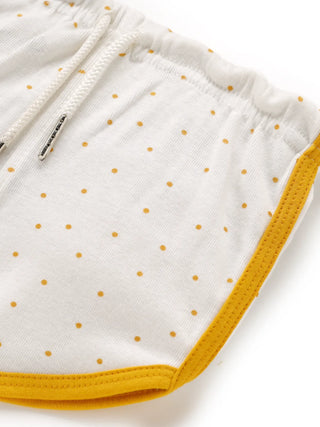 Sleeveless white & yellow jabla set for baby