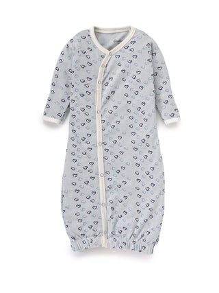 Full sleeve cyan stripes in white, pure white & black stripes. cross stripes pattern in white sleeping gown combo for baby