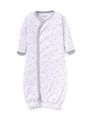 Full sleeve cyan stripes in white, pure white & black stripes. cross stripes pattern in white sleeping gown combo for baby