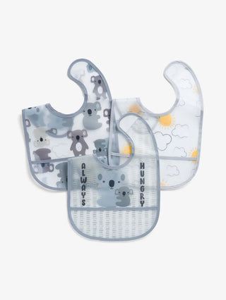 Baby Must - Have Essentials Pack – White Bodysuits, Washcloths & Waterproof Bibs - Kidulan