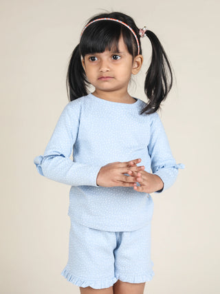 Girls' Sleeveless Frock with Long Sleeve Top & Skirt Set - Kidulan