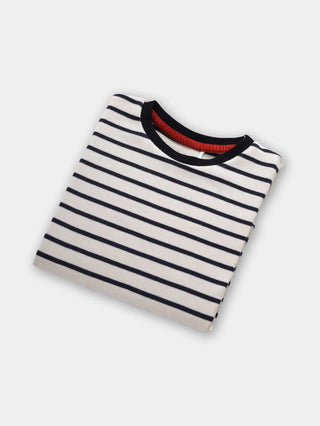 Full sleeve black small line stripe pattern in white cuff t-shirt for baby - Kidulan