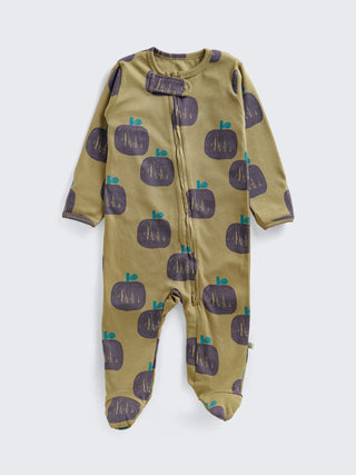 Eebabee Apple Print Footed Baby Sleepsuit with 2-Way Zip