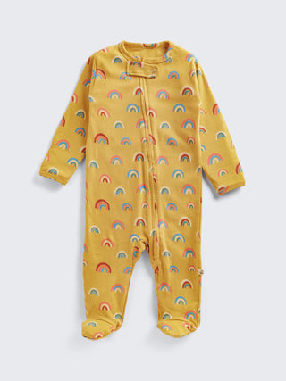 Eebabee Rainbow Print Footed Baby Sleepsuit with 2-Way Zip