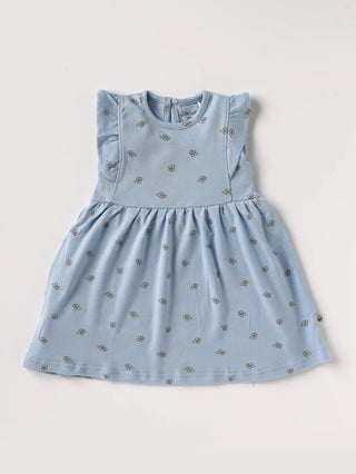 Sleeveless blue frock for baby girls - Kidulan