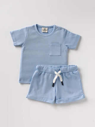 Baby shorts Co-ord set 3pc combo value pack (Baby Blue, Grey & Dark Navy blue) - Kidulan