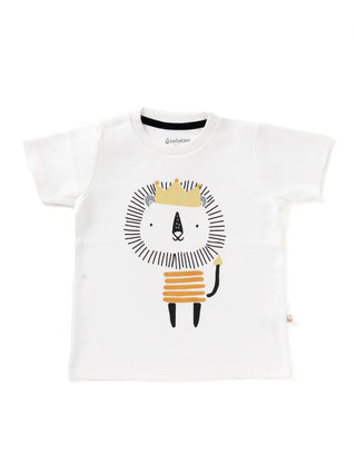 Half sleeve white & black, brown ,blue graphic t-shirt combo for baby