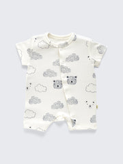 Baby Bear Print Cotton Romper