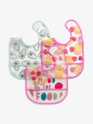 Girls' Everyday Essentials Outfit Set with 3 PEVA Bibs - Kidulan