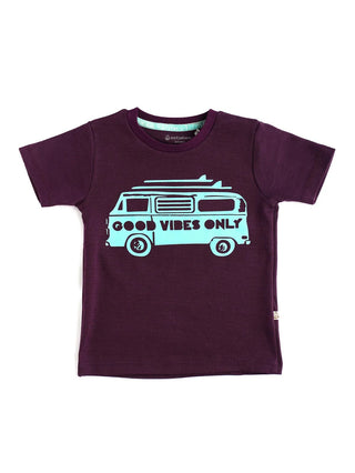 Half sleeve Black, Sky Blue & Maroon graphic t-shirt for baby - Kidulan