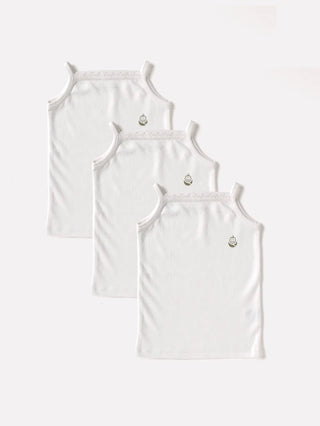 Sleeveless white camisole combo for baby - Kidulan