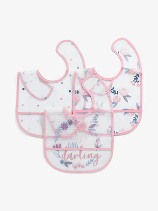 Flower & dot pattern in pink Baby bibs combo for baby boys & girls - Kidulan