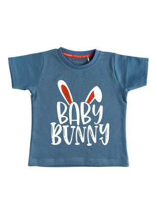 Half sleeve blue graphic tee for baby - Kidulan