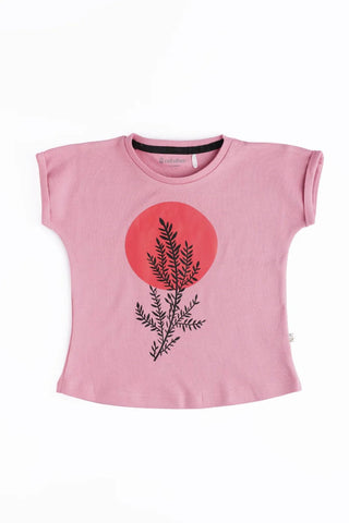 Half sleeve pink graphic t-shirt for baby - Kidulan