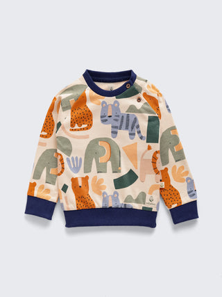 Boys' Jungle Print Sweatshirt with 2 Jogger Pants Combo - Kidulan