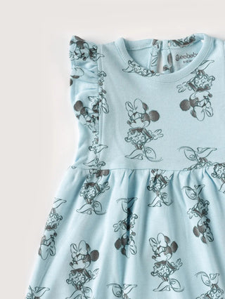 Sleeveless cyan frock for baby girls - Kidulan