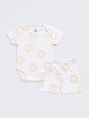 Sunny Smiles Print Bodysuit & Shorts Summer Set for Baby