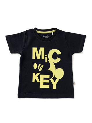 Half sleeve black & yellow graphic t-shirt for baby - Kidulan