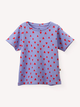 Girls' Relaxed Heart Print Tee & Cargo Shorts Combo - Kidulan