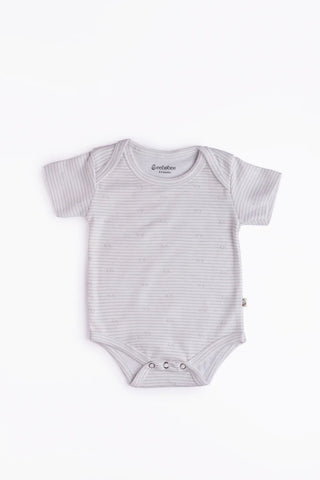 Half sleeve stripes pattern in white bodysuit for baby - Kidulan