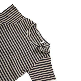 Half sleeve white & black little boys stripes t-shirt for baby - Kidulan