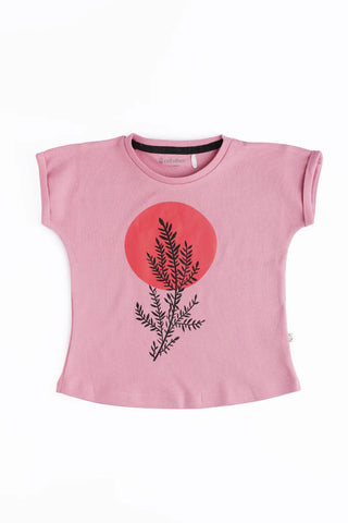Half sleeve black, blue & pink graphic t-shirt combo for baby
