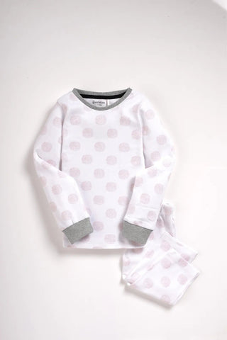 Full sleeve white & pink dots pajama set for baby - Kidulan